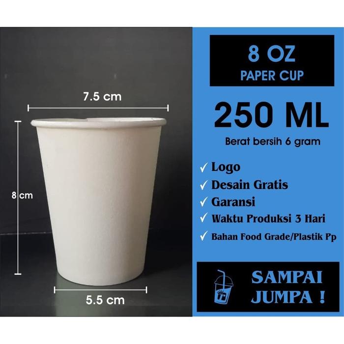 Jual Paper Cup Hot Polos 8 Oz 250 Ml Tanpa Tutup Kota Bandar Lampung Fakhri Addien Tokopedia