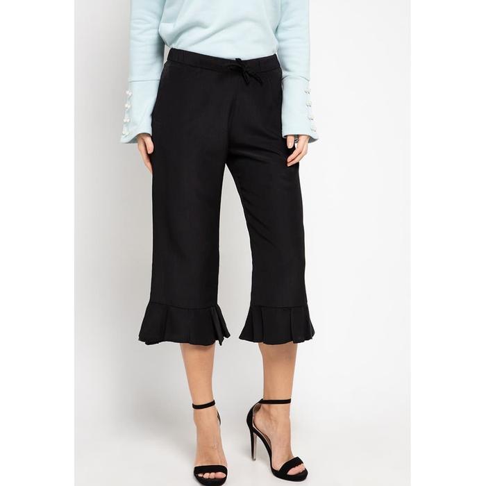 Gambar LLACES Clothing - Celana Panjang Wanita - Ruffle Pants - Hitam - S dari LLACES Clothing undefined Tokopedia