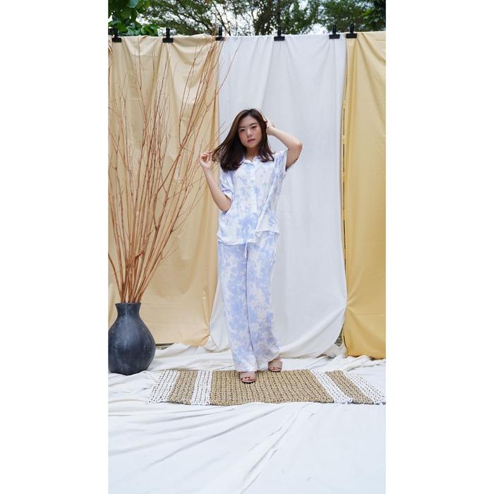 Gambar Ready Piyama Baju Tidur Murah Surabaya CP Galaxy Shortsleeve Set Jumbo - Biru dari Jane Collection undefined Tokopedia
