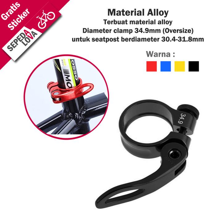Gambar Seatpost Clamp Klem Tiang Sadel Sepeda 34.9 mm Oversize - Hitam dari Sepedalova Kota Serang Tokopedia