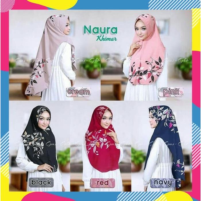 Gambar Hijab Instant Syari Motif Daun Ranting/Naura dari Hijab ABK undefined Tokopedia