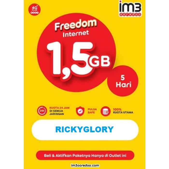 Jual Voucher Indosat Freedom 1 5gb 5hari Jabodetabek Sukabumi Kota Bogor Ricky Glory Tokopedia