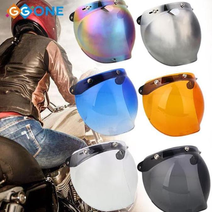 Jual Motorcycle Flip Down Retro Helmet Visor Bubble Shield Full