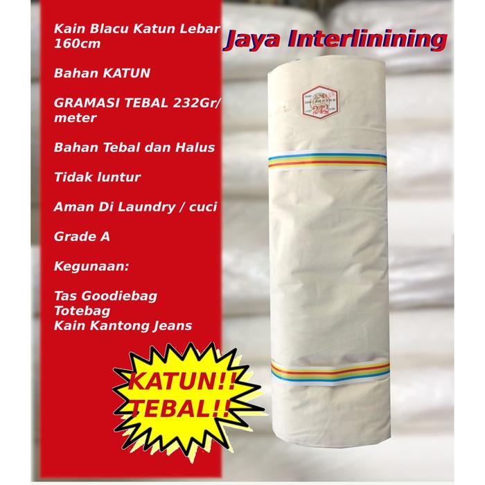 Gambar Kain BLacu Katun Tebal Lebar 160CM dari ZHUMAR JAYA INTERLINING undefined Tokopedia