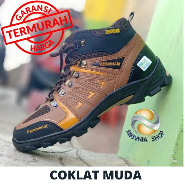 Gambar Sepatu Hiking Sepatu Gunung Pria boots safety Beckham Cokalat - Coklat Muda, 39 dari kikivhia undefined Tokopedia