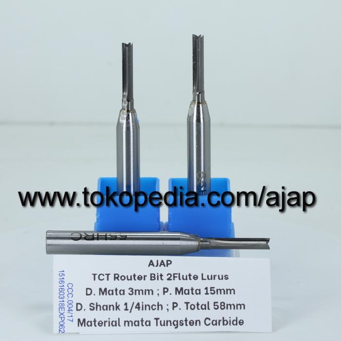 Mata Router F Jual Mata router 2F TCT mesin trimmer 2mm 3mm 4mm ; Batang 1/4 inch 6 ...