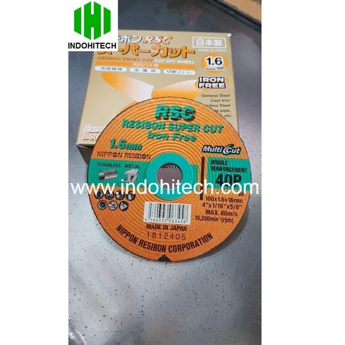 Gambar RSC Batu Potong Gerinda 4 inch Cutting Wheel 100 x 1.6 x 16 mm dari INDOHITECH BEKASI undefined Tokopedia