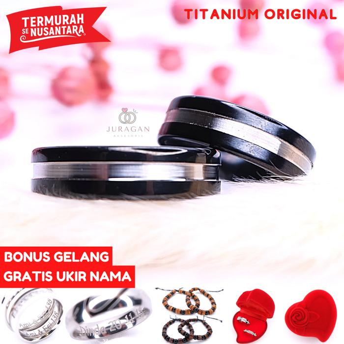 Gambar [UKIR NAMA + BOX HATI] Cincin Couple BUCIN Titanium M31 BONUS Gelang - Pria 6, Wanita 9 dari DoubleU Indonesia undefined Tokopedia