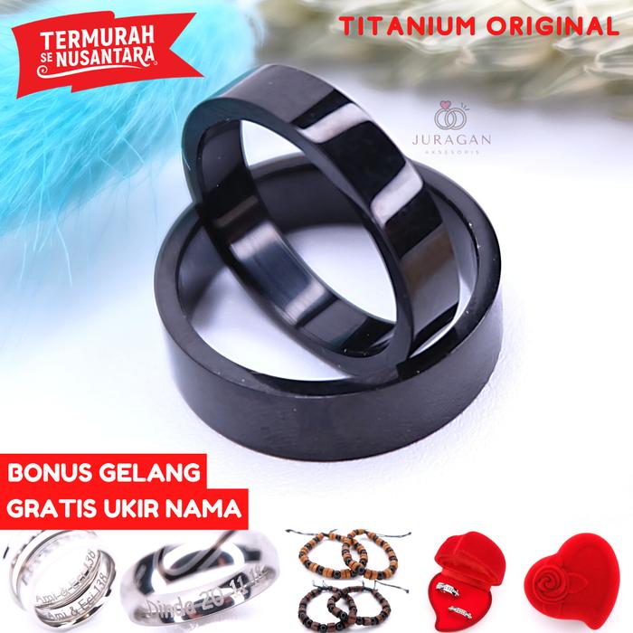 Gambar [UKIR NAMA + BOX HATI] Cincin Couple BUCIN Titanium M19 BONUS Gelang - Pria 6, Wanita 9 dari DoubleU Indonesia undefined Tokopedia