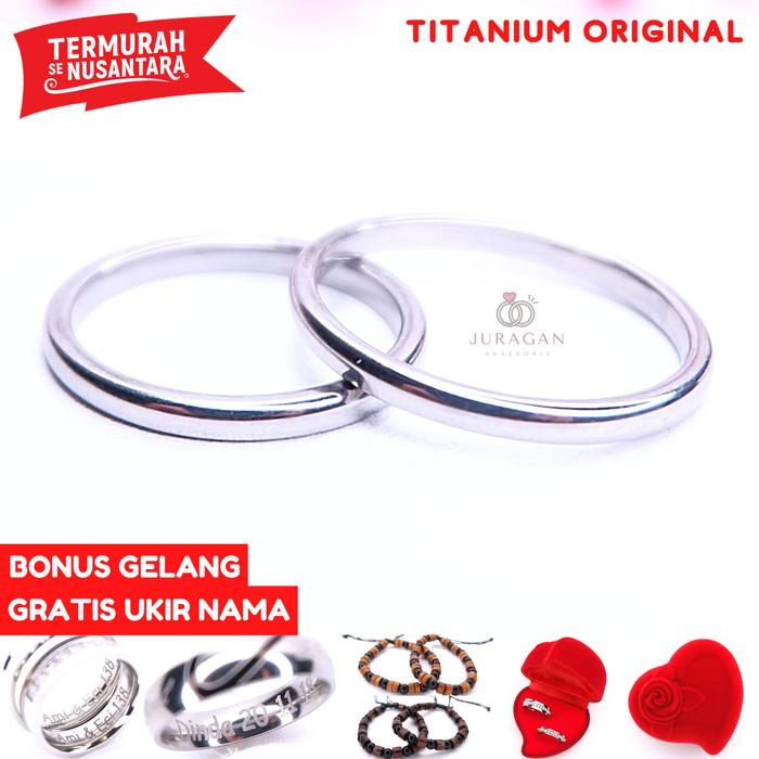 Gambar [UKIR NAMA + BOX HATI] Cincin Couple BUCIN Titanium M41 BONUS Gelang - Pria 6, Wanita 9 dari DoubleU Indonesia undefined Tokopedia