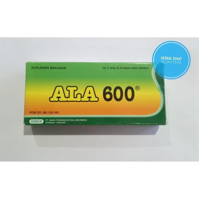 Gambar ALA 600mg alpha lipoic acid isi 30 kaplet - per box dari Herbal Sehat Sejahtera undefined Tokopedia