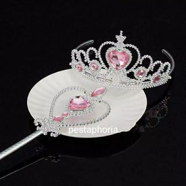 Gambar Mahkota Princess / Tiara Anak / Children Crown + Tongkat Peri - MhkotaTngktPink dari Pestaphoria undefined Tokopedia