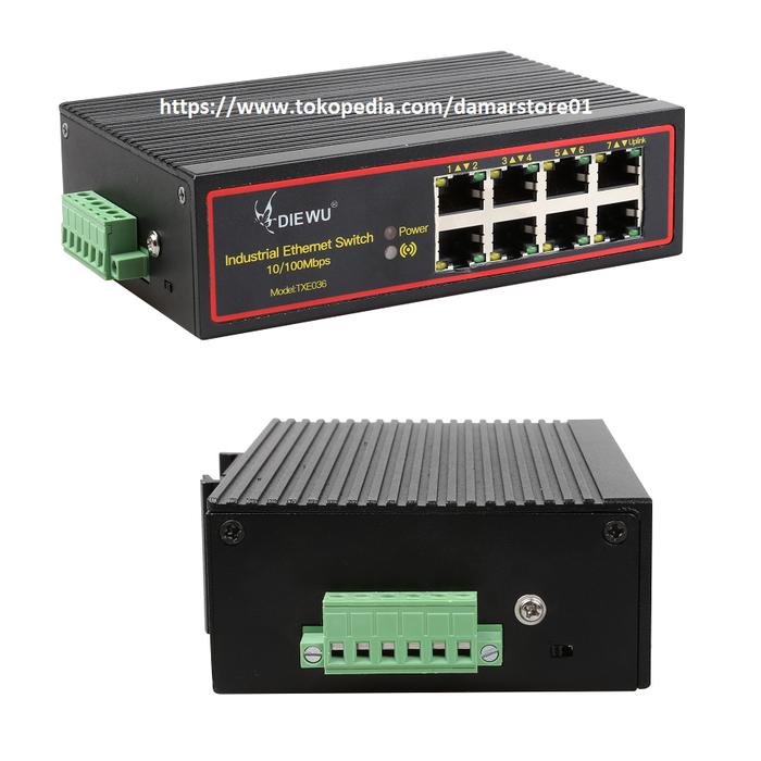 Gambar Din Rail-Industrial-Ethernet Switch Hub 10/100Mbps - 8 PORT dari MQOMSTORE undefined Tokopedia