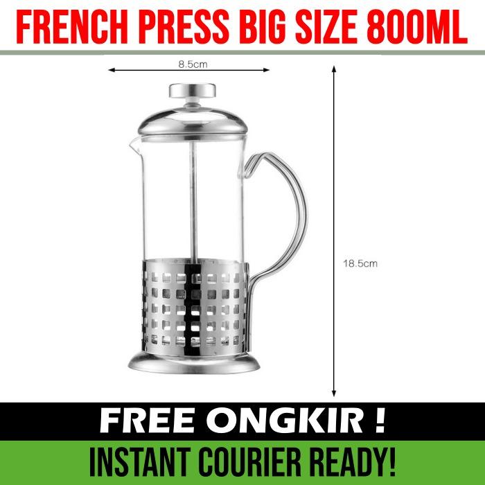 Jual French Press Silver Big Size - 800 