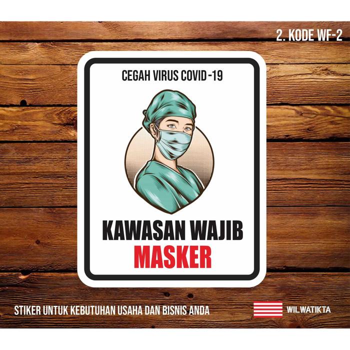 Gambar Sticker K3 Safety Sign Warning Sign Wajib Face Masker - WF-2 dari tokopin cilandak undefined Tokopedia