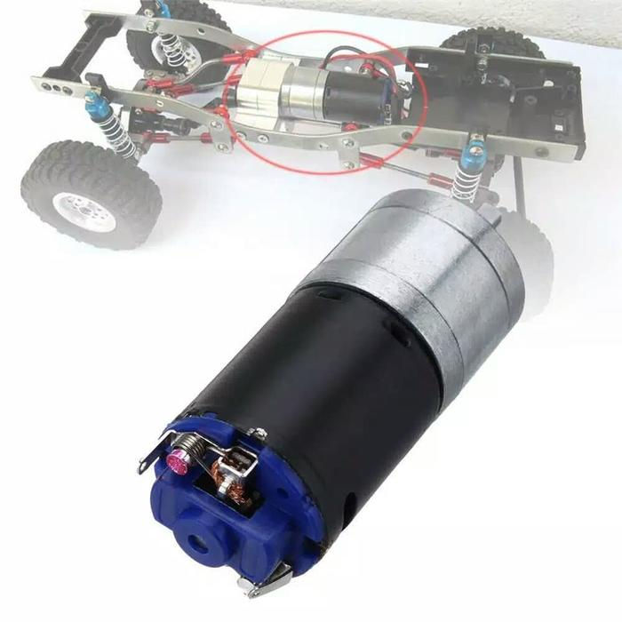 Gambar GM25-370 Gearbox Motor DC 6.0 - 12.0V Black Brushed Motor 4mm Shaft dari Putra Borneo 2 undefined Tokopedia