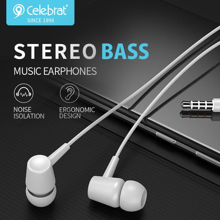 Gambar Handsfree Stereo Bass Celebrat G13 - Putih dari hyper acc gadget undefined Tokopedia