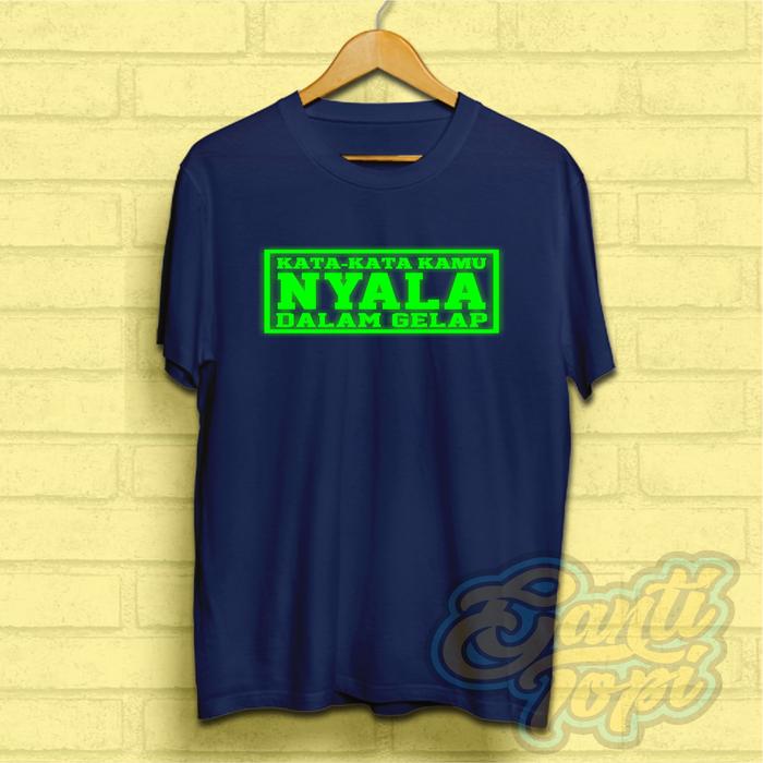 Gambar Kaos Custom Satuan sablon GLOW IN THE DARK Menyala Dalam Gelap - NAVY SABLON A, S dari gantitopi undefined Tokopedia