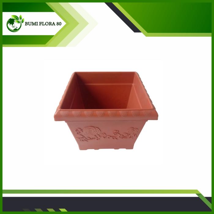 Gambar Pot SHAALLOM SEGI 25/ Pot Plastik/ Pot Cantik/ Pot Bunga - Cokelat dari Bumi Flora80 undefined Tokopedia
