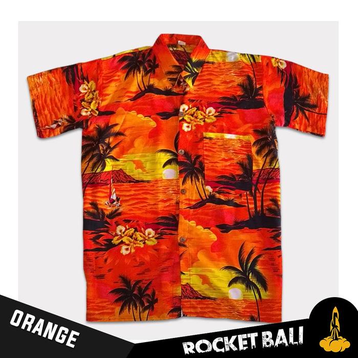 Gambar Baju Pantai Pria - Kemeja Pantai - Baju Bali - Baju Bali Pria - Orange, M dari Rocket Bali undefined Tokopedia