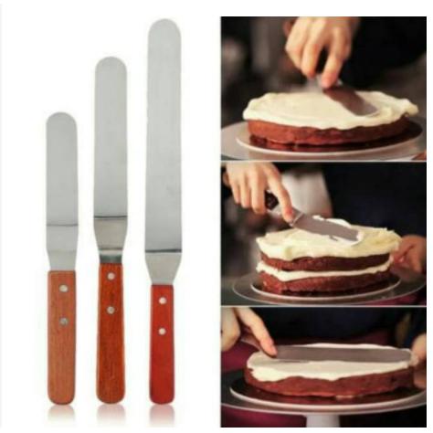 Gambar Polesan Mentega Stainless Gagang Kayu / Spatula Perata cake - 10 dari TokOnlineRuby undefined Tokopedia