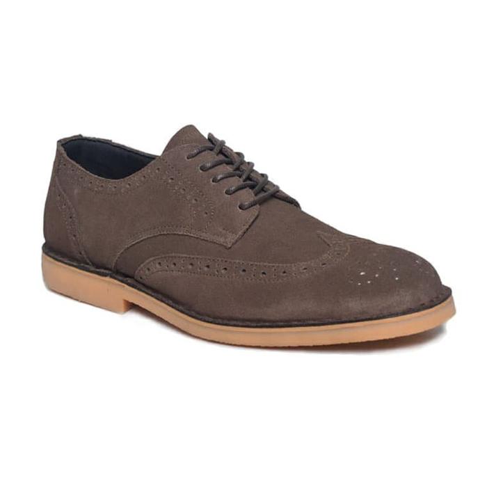 brown suede derby
