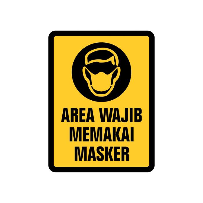 Jual Rambu Plang Area Wajib Pakai Masker 15cm X 20cm Akrilik Kota Bandung Takama Rambu Store Tokopedia