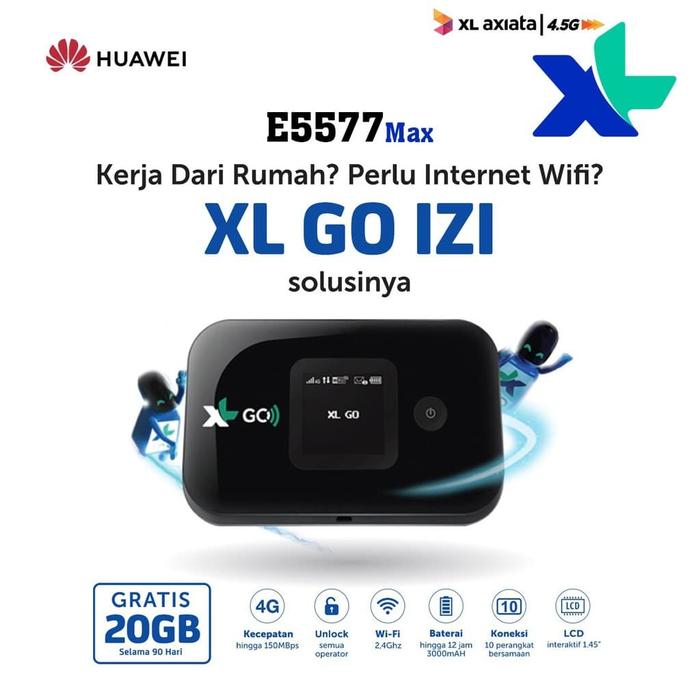 Gambar Mifi Router Modem Wifi 4G Huawei E5577 MAX 3000mAh Free XL 20Gb dari harcokomputer undefined Tokopedia