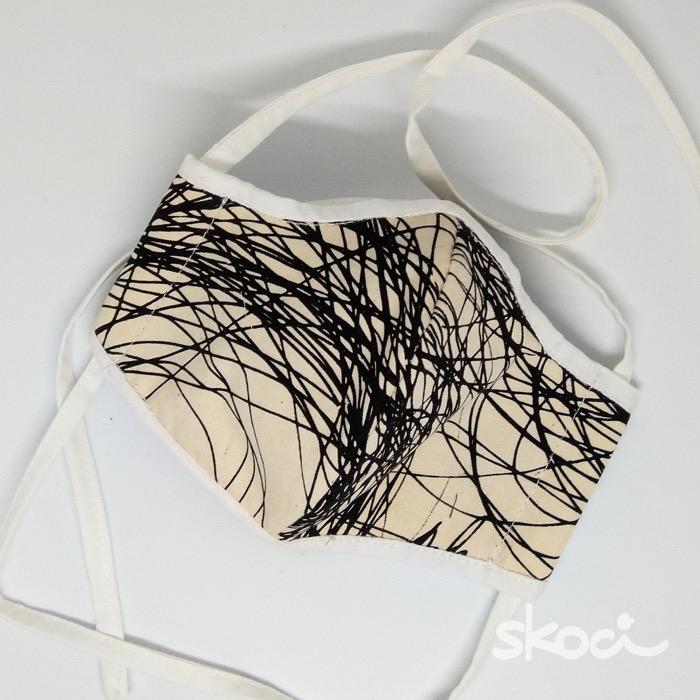 Gambar Masker Kain Tie-Up BUMI Black - Putih dari skoci undefined Tokopedia