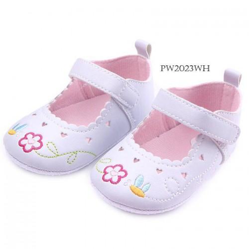 Gambar PREWALKER/SEPATU BAYI PEREMPUAN PUTIH BUNGA - 3-6 Bulan dari Aneka Babyshop undefined Tokopedia