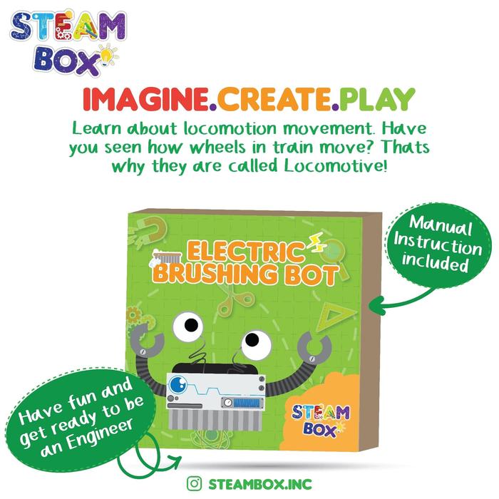 Gambar Mainan Edukasi Anak / Eksperimen - Electric Brushing Bot dari Steambox Indonesia undefined Tokopedia