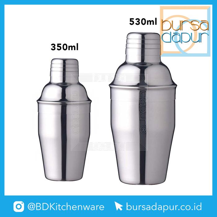 Gambar Cocktail Shaker Stainless Steel / 350 ml, 530 ml - 350 ml dari Bursa Dapur Mall Kota Administrasi Jakarta Barat Tokopedia
