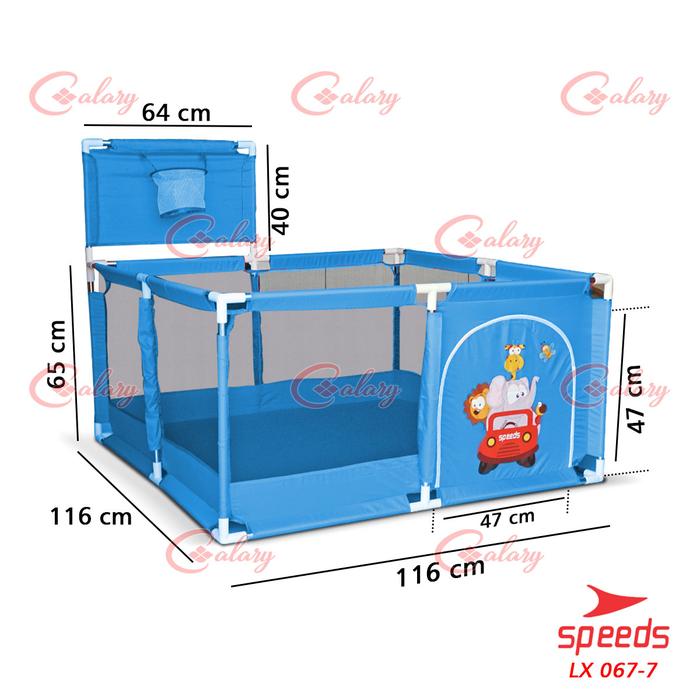 Gambar SPEEDS Kolam Mandi Bola Anak-anak Bayi dan Balita Playpen Keranjang Pagar Tempat Mainan Anak 067-6 - Kotak Biru dari Calary Toys undefined Tokopedia
