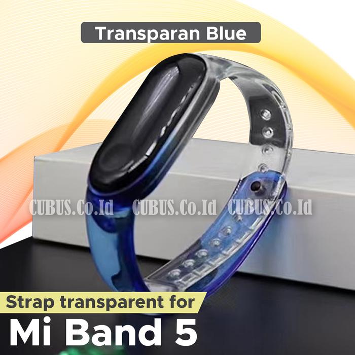 Gambar Strap Gradation Color Transparent/Clear Rubber For XIAOMI Mi Band 5 - Blue dari CUBUS.CO.ID undefined Tokopedia