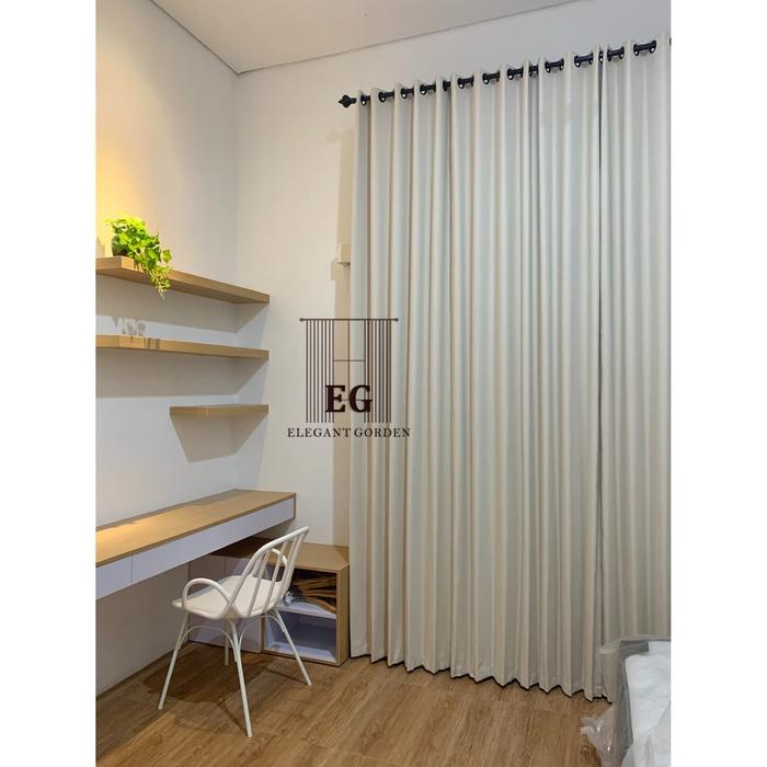 Gambar Gorden Jendela Blackout Minimalis / Gordyn / Curtain RM-MI Cream - L140xT100 dari Elegant Gorden undefined Tokopedia
