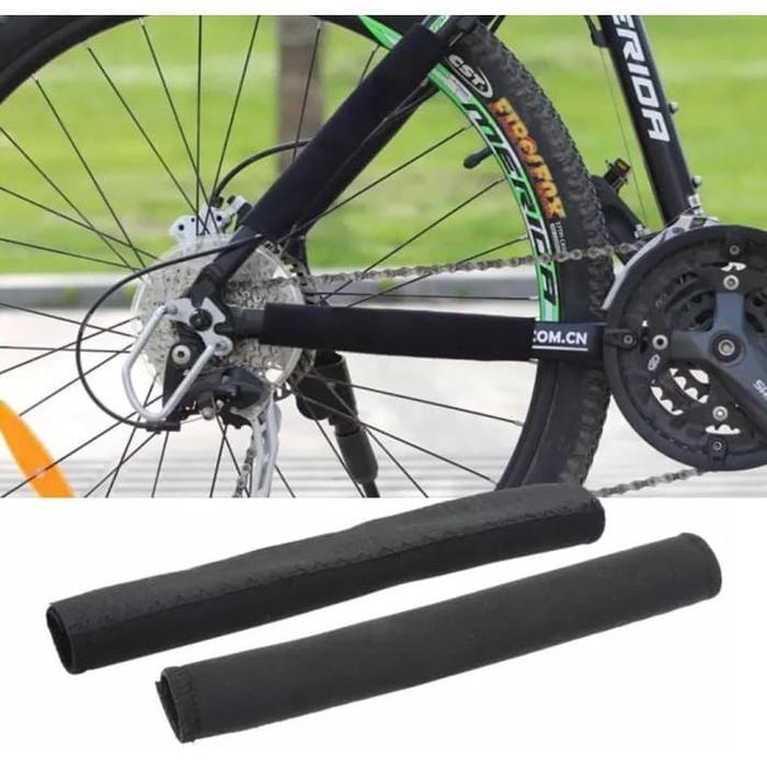 Gambar Cover Pelindung Rantai Sepeda Hitam Polos Chain Frame Protector dari TwentyThree 23 undefined Tokopedia