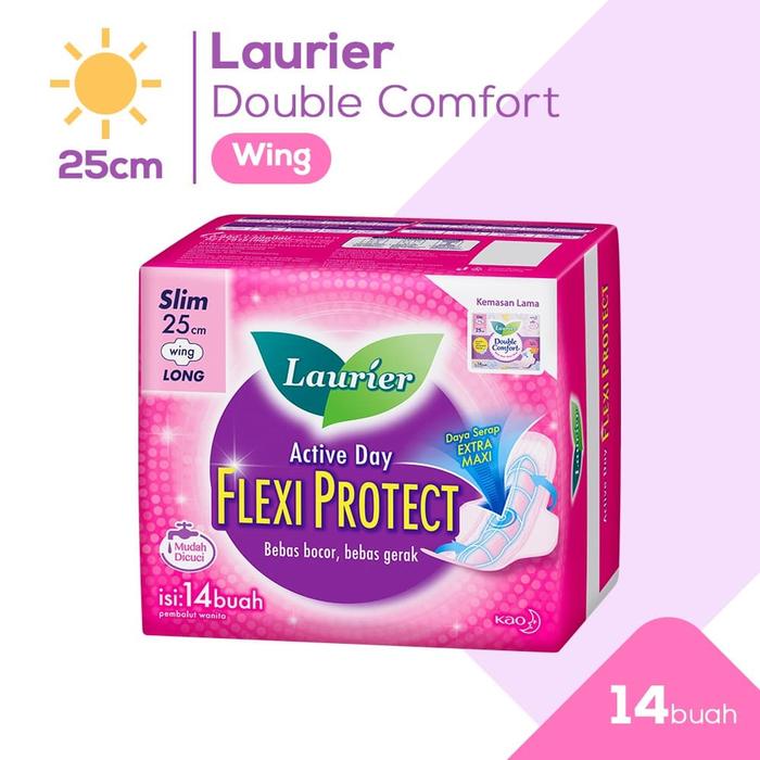 Promo Harga Laurier Active Day Flexi Protect Long Wing 25cm 14 pcs - Tokopedia