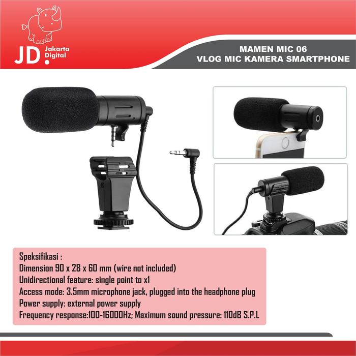 Promo Mic MAMEN Shotgun MIC 06 vlog mic kamera Smartphone Kota