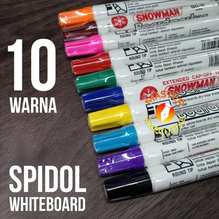 Jual Snowman Spidol White Board Marker Bg 12 Hitam Merah Biru Hijau Biru Kota Bandung makcikout Executive Shop Tokopedia