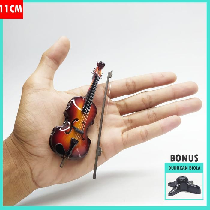 Gambar Miniatur biola miniatur violin plus dudukan biola murah pajangan 11CM - SMALL 11CM dari Miniature Guitar undefined Tokopedia