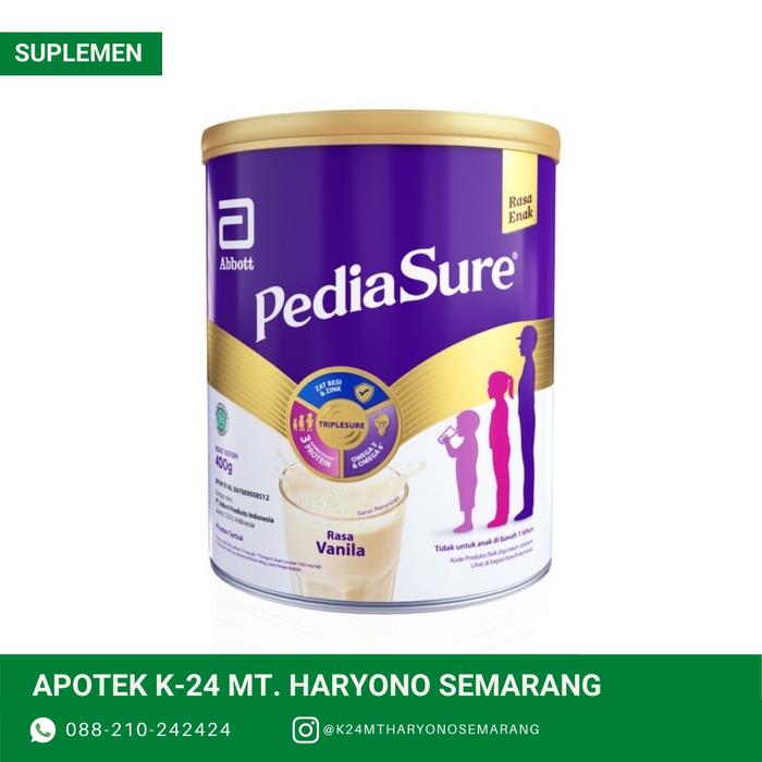 Gambar PEDIASURE VANILLA 400 GRAM 1 -10 TAHUN SUSU FORMULA PERTUMBUHAN ANAK dari Apotek K24 MT Haryono Semarang undefined Tokopedia
