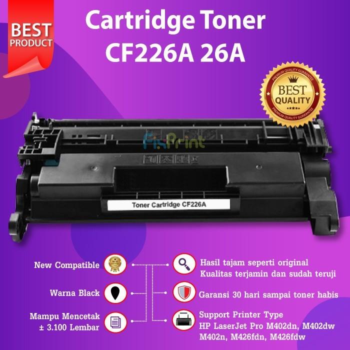 Gambar Cartridge Toner HP CF226A 26A Compatible Printer M402dn M402dw M426fdn dari FixPrint Bandung undefined Tokopedia