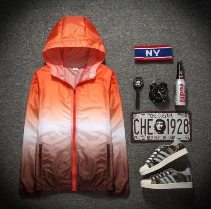 Gambar Jaket Outdoor Unisex Windbreaker Motif Gradasi - orange-s dari SVKABIKE undefined Tokopedia