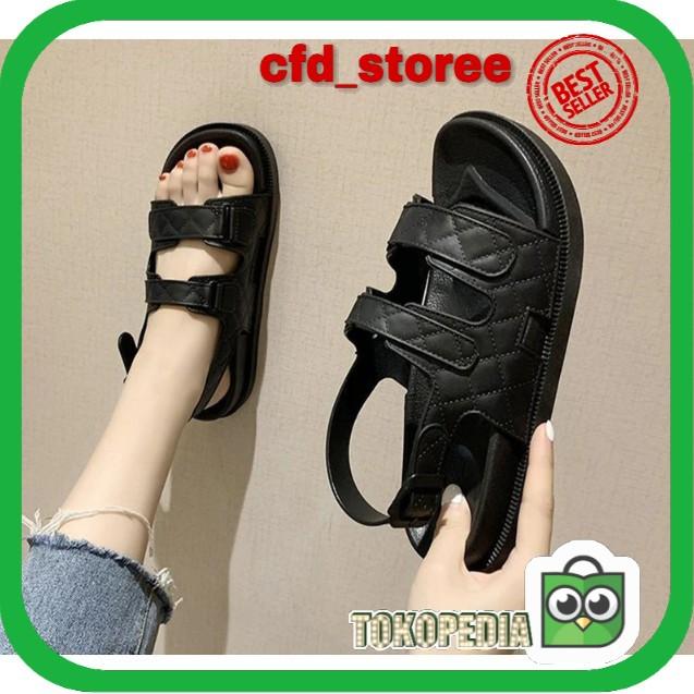 Gambar ORI cfd 3.3 SALE Sandal Jelly Tali Import ALGEA / Sendal Flat - Hitam, 36 dari cfd_storee undefined Tokopedia