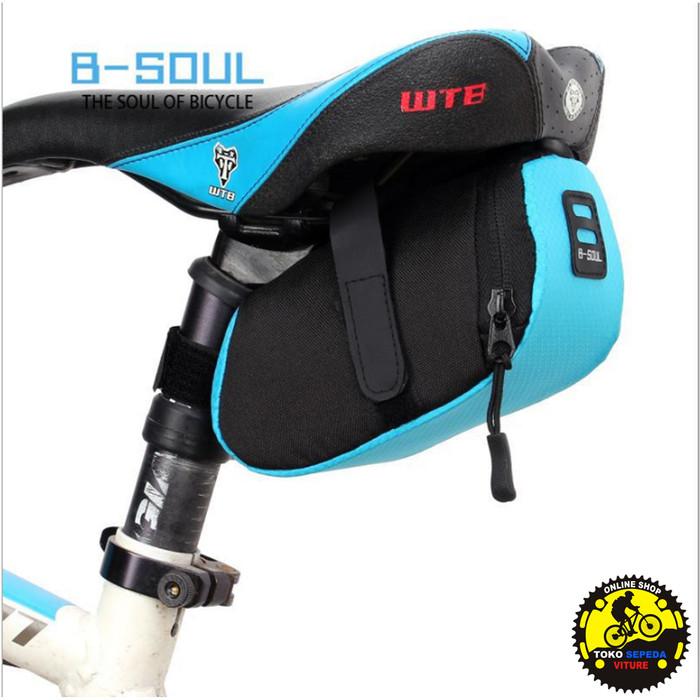 Jual B-SOUL TAS SEPEDA JOK SADEL BAG WATERPROOF Black Blue
