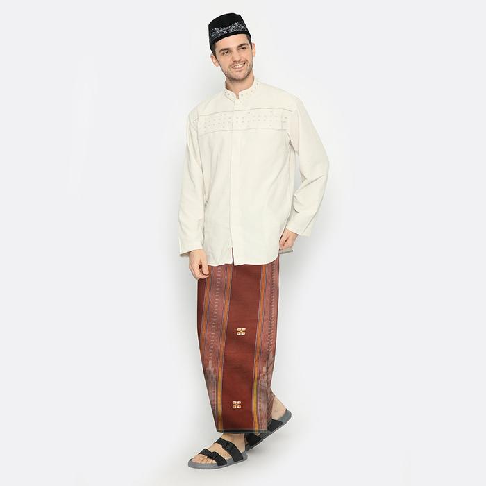 Gambar Sarung ATLAS Premium 790 Songket Special Coklat Kuning dari Sarung Atlas undefined Tokopedia