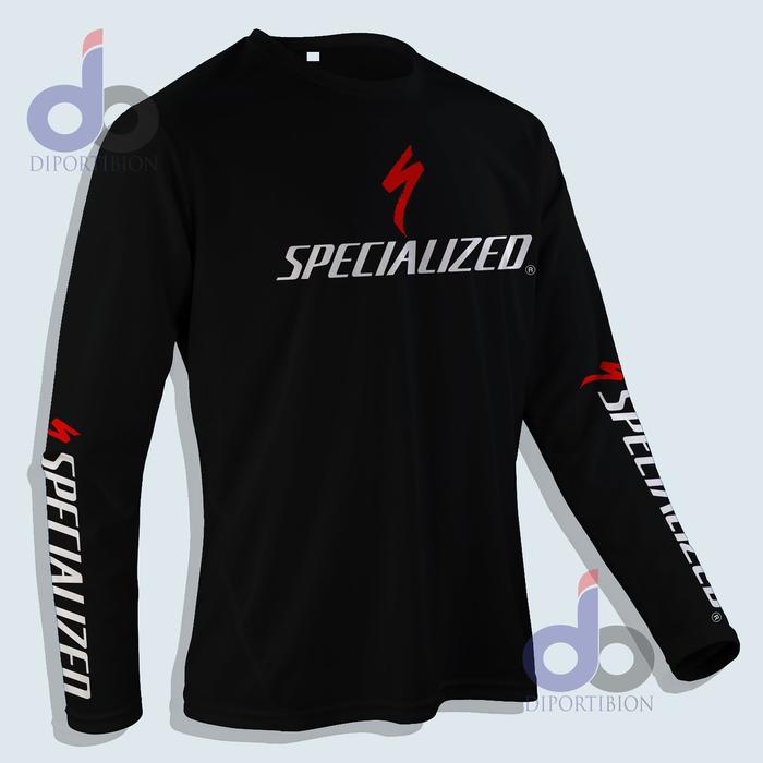 Gambar Kaos lengan panjang Sepeda Logo Specialized mtb Bike Gowes - Hijau Botol, S dari DB CLO undefined Tokopedia