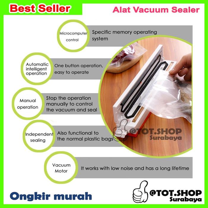 Gambar Household Vacuum Sealer Mesin Seal Plastik Portable utk Press Makanan - Tanpa Bubble dari pabrikplastik56 undefined Tokopedia