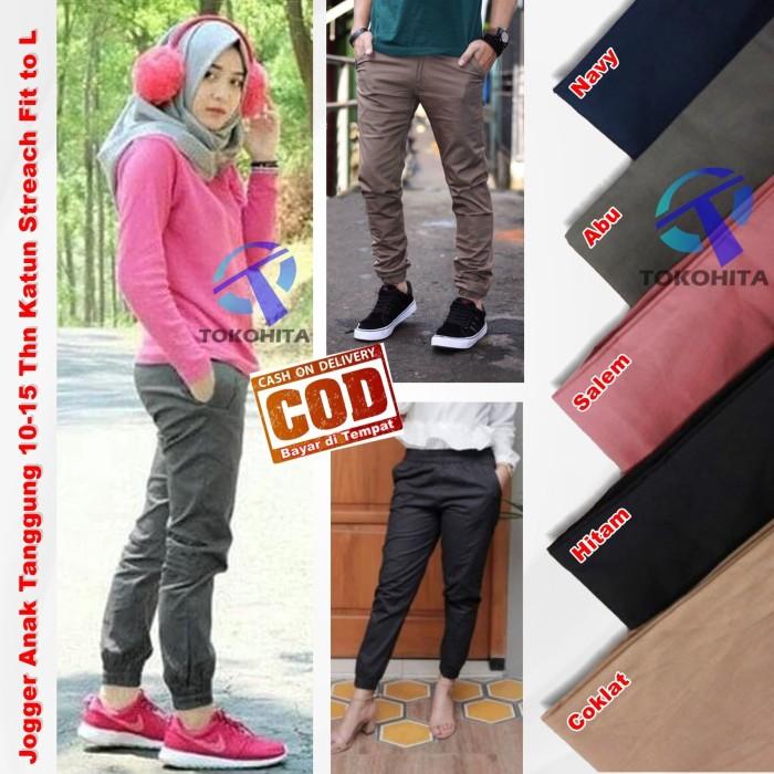 Gambar Celana Jogger Unisex Anak Tanggung 10-15 Tahun Tamaro - Abu-abu dari Tamaro Official Shop undefined Tokopedia