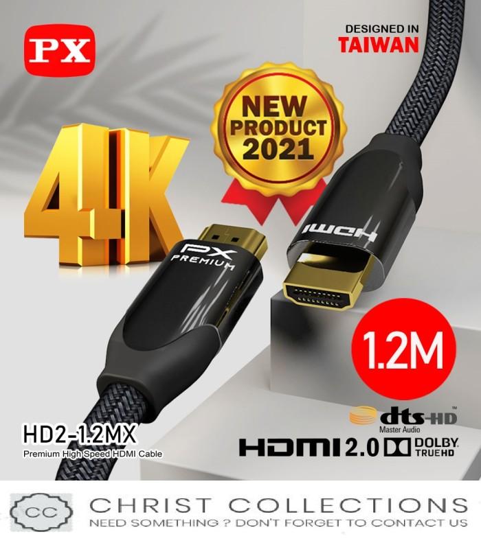 PX KABEL HDMI TO HDMI ULTRA HD 4K HIGH SPEED HDR NYLON BRAIDED 1,2m